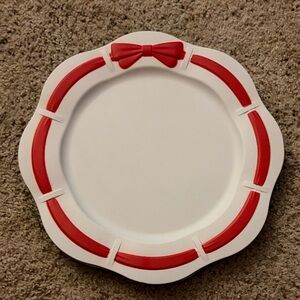 Festive Red and White Bow set of 4 Chargers